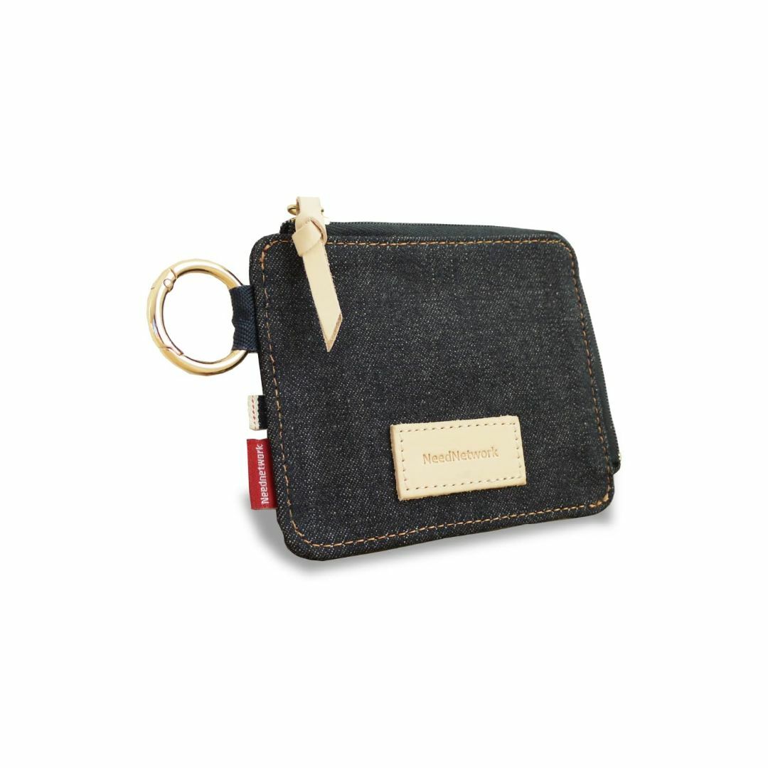 岡山デニム 財布 メンズ レディース L字ファスナー 薄い BOX型 小銭入れ  メンズのバッグ(その他)の商品写真