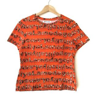 伊太利屋/GKITALIYA(イタリヤ) 半袖Tシャツ サイズ9 M レディース - オレンジ×ベージュ×ダークブラウン クルーネック