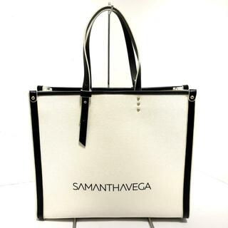 サマンサベガ(Samantha Vega)のSamantha Vega(サマンサベガ) トートバッグ美品  - アイボリー×黒 キャンバス×合皮(トートバッグ)