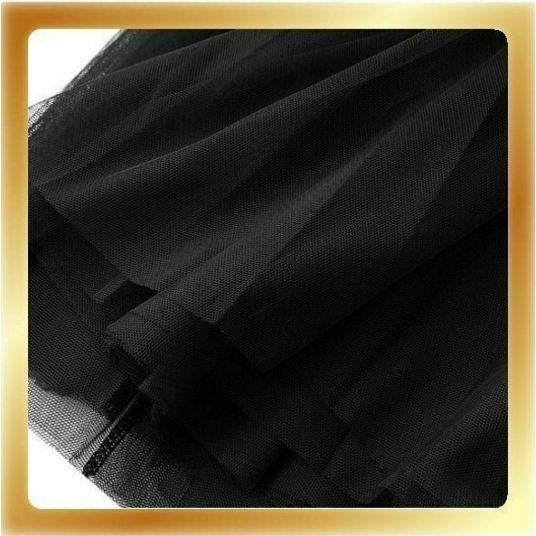 新品送料無料 レディース チュールスカート ブラック フリーサイズ レディースのスカート(ロングスカート)の商品写真