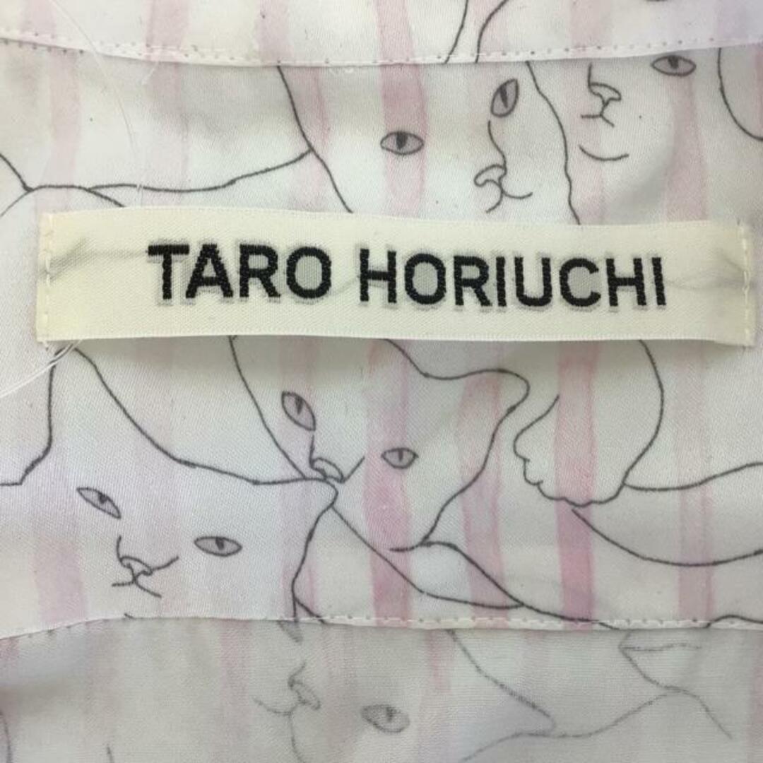 TARO HORIUCHI(タロウホリウチ) 長袖シャツブラウス サイズ1 S レディース - 白×ライトピンク ストライプ/ネコ レディースのトップス(シャツ/ブラウス(長袖/七分))の商品写真