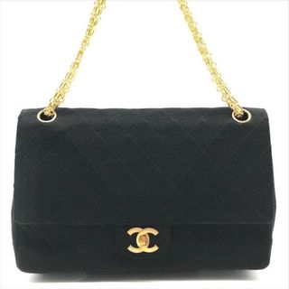 シャネル(CHANEL)のCHANEL シャネル ココマーク マトラッセ コットン チェーン ショルダー バッグ ブラック a3656(ショルダーバッグ)