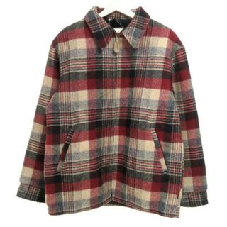 ウールリッチ(WOOLRICH)のWOOLRICH(ウールリッチ) ブルゾン サイズM メンズ - ボルドー×ダークネイビー×ベージュ 長袖/チェック柄/冬(ブルゾン)