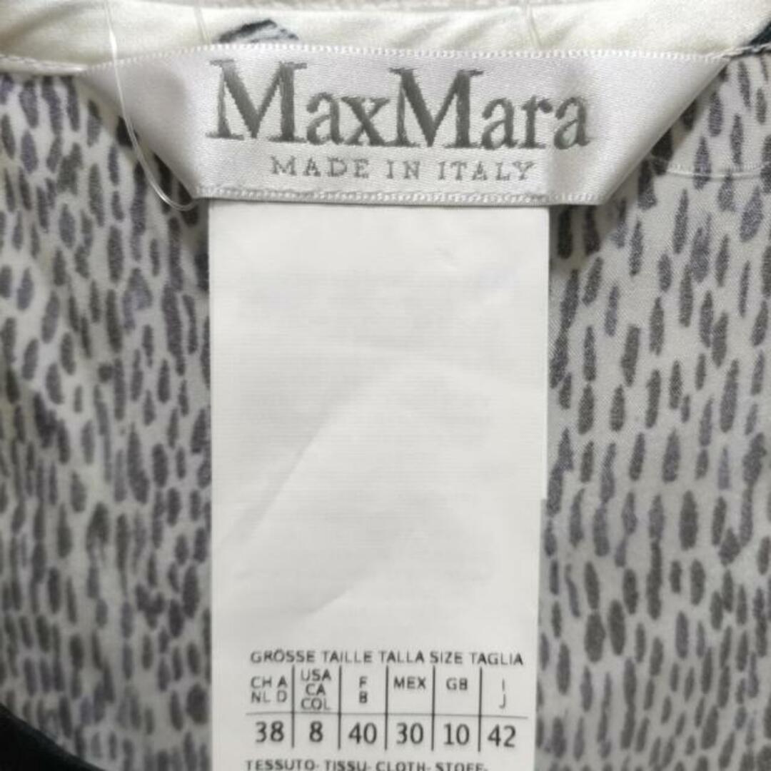 Max Mara(マックスマーラ)のMax Mara(マックスマーラ) ノースリーブカットソー サイズ42 M レディース美品  - 白×黒 シルク レディースのトップス(カットソー(半袖/袖なし))の商品写真