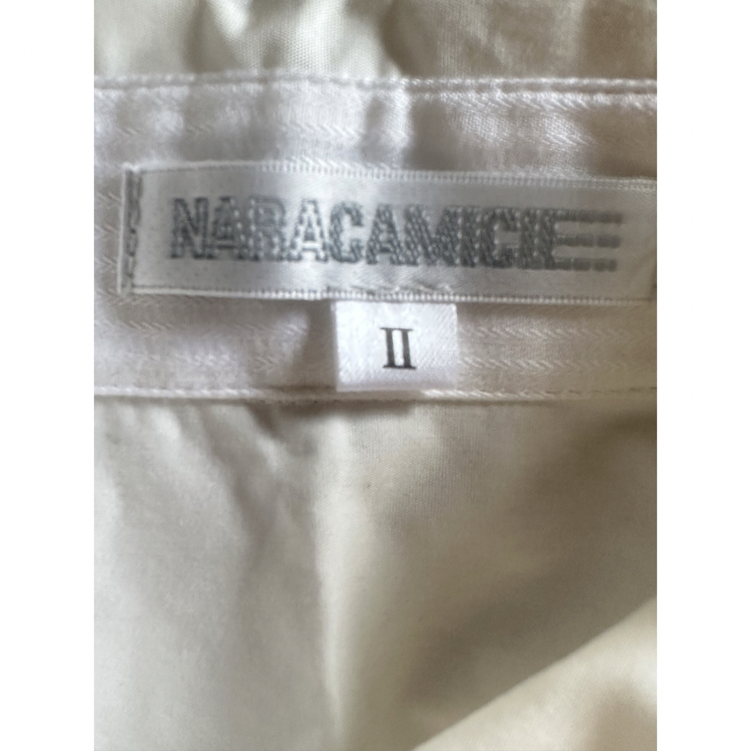 ■NARACAMICIE　ナラカミーチェ　長袖白シャツ　サイズ2/Ｌ/大きめ レディースのトップス(シャツ/ブラウス(長袖/七分))の商品写真