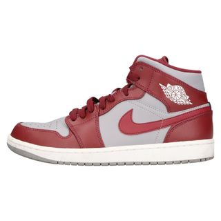 ナイキ(NIKE)のNIKE ナイキ AIR JORDAN 1 MID Team Red エア ジョーダン 1 ミッドカットスニーカー レッド/グレー US9.5/27.5cm DQ8426-615(スニーカー)