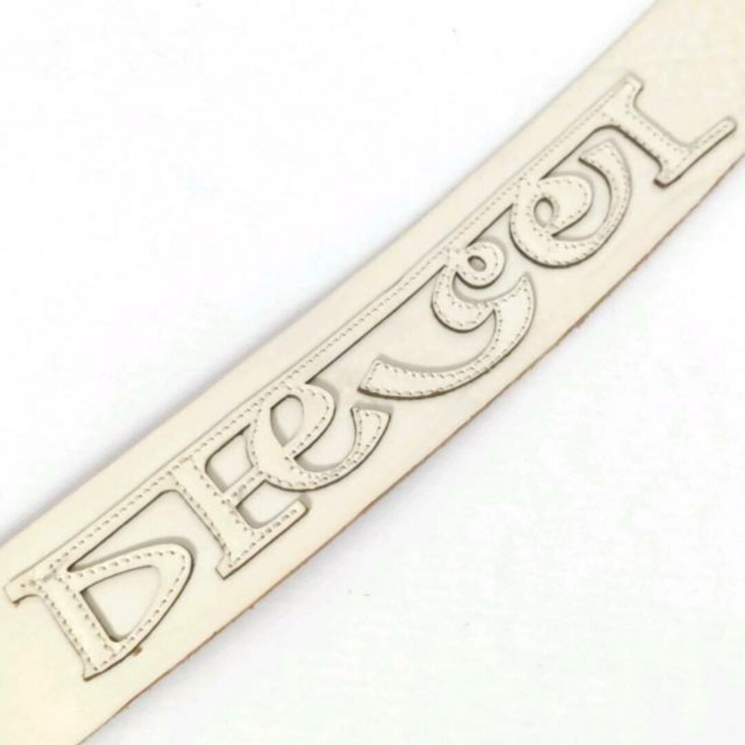 DIESEL(ディーゼル)のDIESEL(ディーゼル) ベルト 85/34 - アイボリー×黒 レザー×金属素材 レディースのファッション小物(ベルト)の商品写真