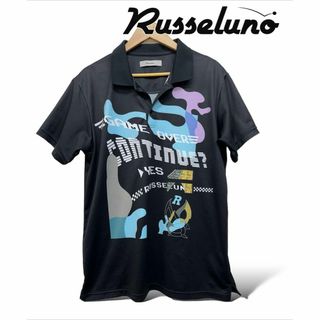 美品★Russeluno ポロシャツ ゴルフ プリント ラッセルノ 0513(その他)