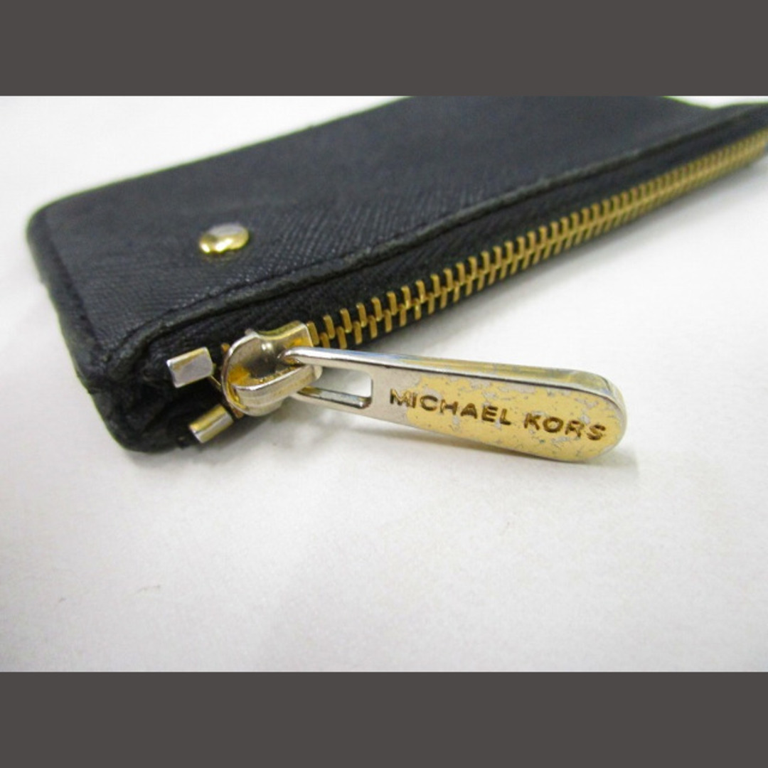Michael Kors(マイケルコース)のマイケルコース MICHAEL KORS レザー コインケース 財布 金金具 黒 レディースのファッション小物(コインケース)の商品写真