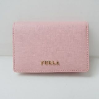 フルラ(Furla)のFURLA(フルラ) 名刺入れ美品  - ピンク×ゴールド レザー(名刺入れ/定期入れ)