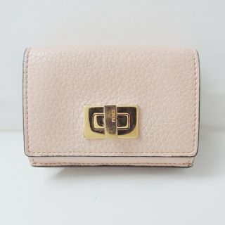 FENDI - FENDI(フェンディ) 3つ折り財布 ピーカブー 8M0426 ピンクベージュ レザー