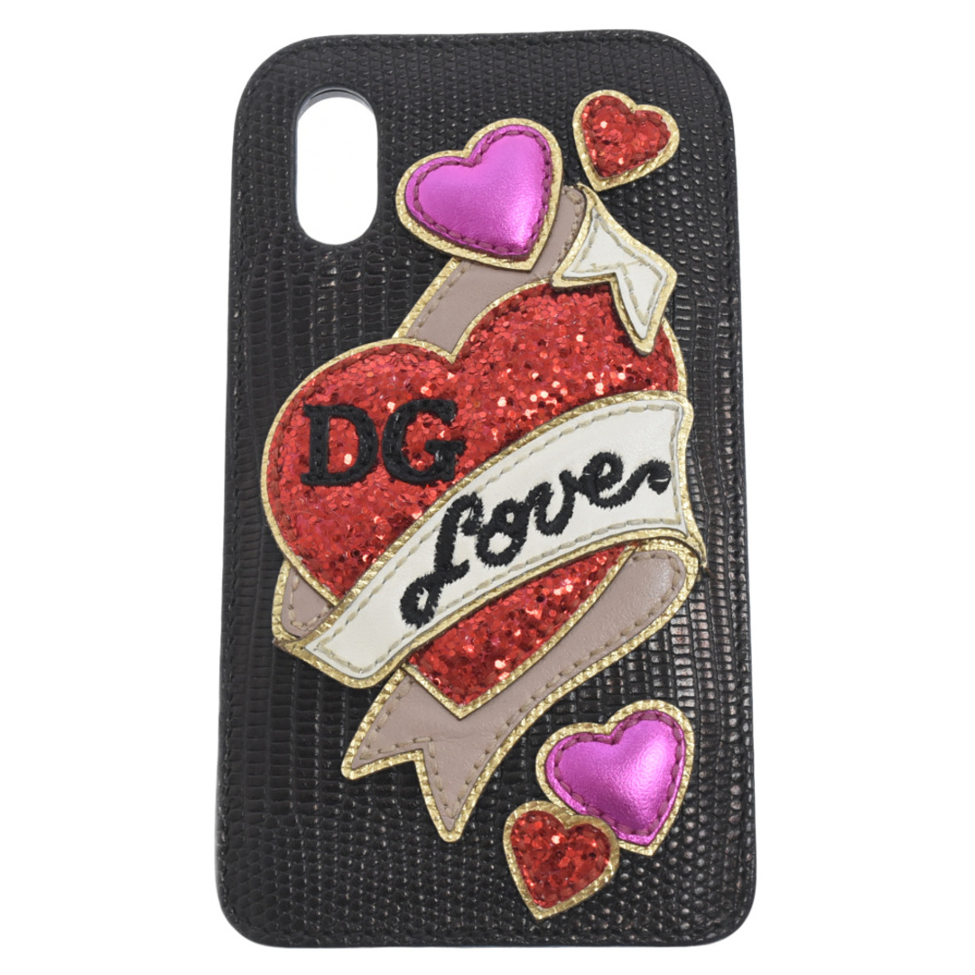 DOLCE&GABBANA(ドルチェアンドガッバーナ)のDOLCE & GABBANA ドルチェアンドガッバーナ D&GハートスパンコールiPhoneケース iPhoneX/XS ブラック スマホ/家電/カメラのスマホアクセサリー(iPhoneケース)の商品写真