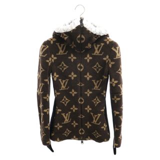 ルイヴィトン(LOUIS VUITTON)のLOUIS VUITTON ルイヴィトン モノグラム ボア切替ジップアップパーカー ブラウン RW212B HZ3 FLVE94 レディース(パーカー)