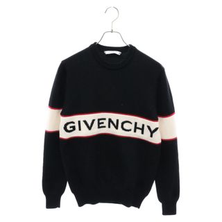 GIVENCHY - GIVENCHY ジバンシィ 18AW Band Heavy Sweater ロゴ刺繍 クルーネック ニットセーター ブラック BM900G400M