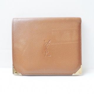 サンローラン(Saint Laurent)のYvesSaintLaurent(イヴサンローラン) 2つ折り財布 - ブラウン レザー(財布)