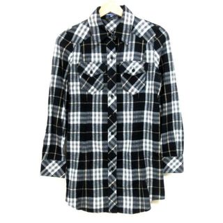 Burberry Blue Label(バーバリーブルーレーベル) 長袖シャツブラウス サイズ38 M レディース - 黒×白×マルチ チェック柄