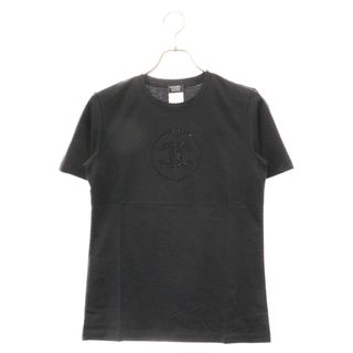 CHANEL - CHANEL シャネル 00V ココマーク ラインストーン 半袖Tシャツ カットソー ブラック U04212P46568 レディース