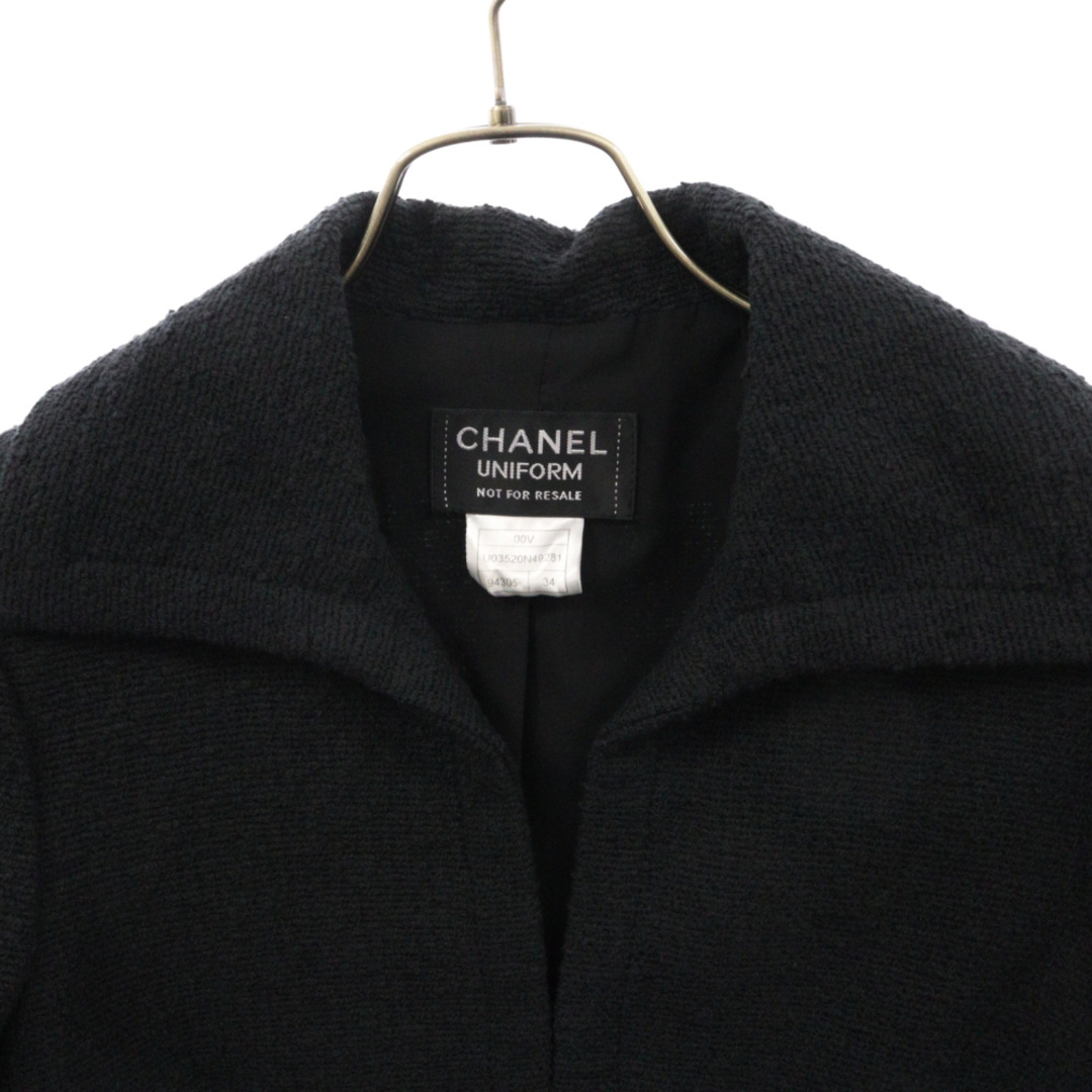 CHANEL(シャネル)のCHANEL シャネル 00V ココマークボタン 襟付き シルク混 ツイードジャケット ブラック U0352N49281 レディース レディースのジャケット/アウター(その他)の商品写真