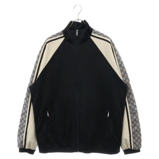 グッチ(Gucci)のGUCCI グッチ 19SS Oversize Technical Jersey Jacket オーバーサイズ テクニカルジャージージャケット ブラック/ベージュ 545601 XJACZ 1093(フライトジャケット)