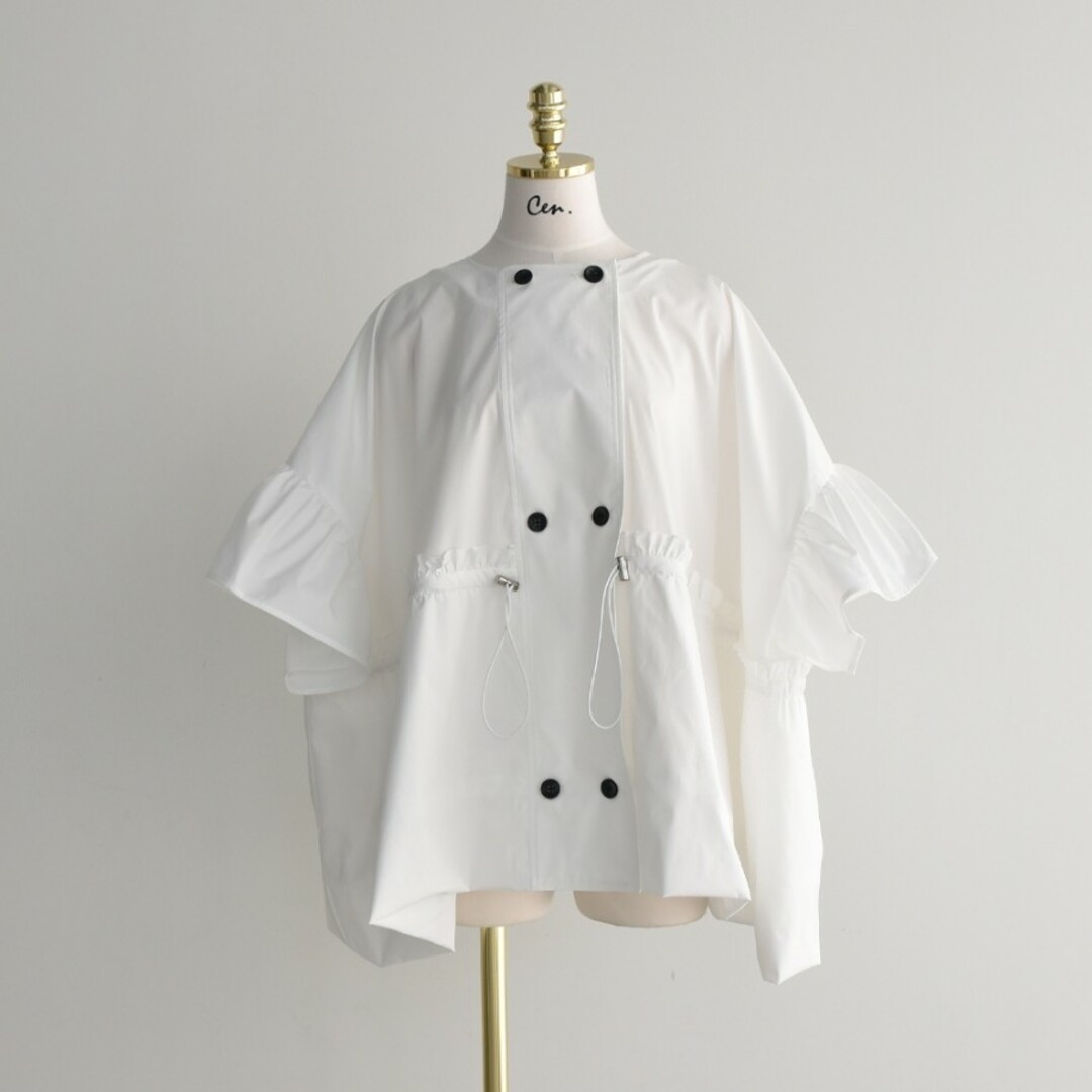 cen. フリルサマーシャツジャケット レディースのジャケット/アウター(ノーカラージャケット)の商品写真