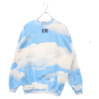 VTMNTS ブイティーエムエヌティーエス Sky Barcode Sweatshirt スカイバーコード スウェット トレーナー ブルー/ホワイト VL14CW100S(スウェット)