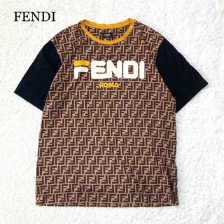 【極美品】FENDI Tシャツ FILA コラボ 切替 ズッカ ワッペン M