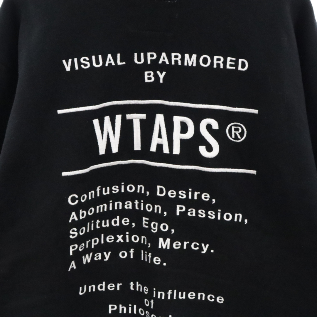 W)taps(ダブルタップス)のWTAPS ダブルタップス 23AW バックロゴ刺繍入り プルオーバースウェットパーカー ブラック 232ATDT-CSM27 メンズのトップス(パーカー)の商品写真