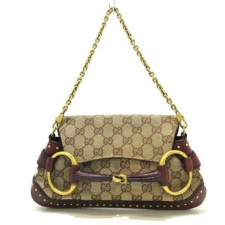 グッチ(Gucci)のGUCCI(グッチ) ハンドバッグ GG柄,ホースビット 119186 ベージュ×ダークブラウン ジャガード×レザー(ハンドバッグ)