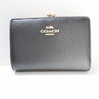 コーチ(COACH)のCOACH(コーチ) 2つ折り財布美品  - C8337 黒 レザー(財布)