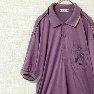 ナチュラルヴィンテージ(natuRAL vintage)のポロシャツ 半袖 刺繍 M ヴィンテージ 古着(ポロシャツ)