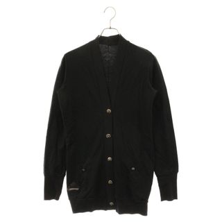 クロムハーツ(Chrome Hearts)のCHROME HEARTS クロムハーツ レザーパッチ クロスボールコットンカーディガン ブラック レディース(カーディガン)