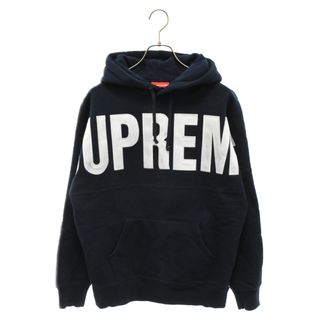 シュプリーム(Supreme)のSUPREME シュプリーム 14AW Banner Pullover Big Logo Hoodie バナービックロゴ フーディ プルオーバー スウェットパーカー ネイビー(パーカー)