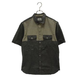 ネイバーフッド(NEIGHBORHOOD)のNEIGHBORHOOD ネイバーフッド 14SS ボーダーデザイン コットン 半袖シャツ グレー 141BENH-SHM05(シャツ)