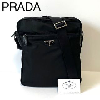 PRADA - 【良品】PRADA プラダ　ショルダーバッグ　ナイロン×レザー　スクエア型　黒