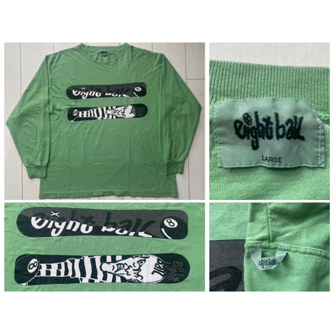 VINTAGE(ヴィンテージ)の美品 90s vintage eight ball old skate 緑 XL スポーツ/アウトドアのスポーツ/アウトドア その他(スケートボード)の商品写真