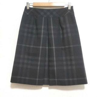 Burberry LONDON(バーバリーロンドン) スカート サイズ36 M レディース美品  - 黒×グレー×ダークグレー ひざ丈/チェック柄(その他)