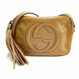 グッチ(Gucci)のGUCCI(グッチ) ショルダーバッグ ソーホー 308364 ピンクベージュ タッセル エナメル（レザー）(ショルダーバッグ)