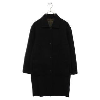 フェンディ(FENDI)のFENDI フェンディ Cashmere Reversible Chester Coat カシミア リバーシブル ズッカ柄 ステンカラー チェスターコート ブラック/ブラウン(フライトジャケット)