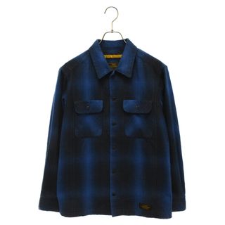 NEIGHBORHOOD ネイバーフッド 18AW B&C C-SHIRT ビーアンドシーコットン チェック 長袖シャツ ブルー/ブラック 182ARNH-SHM02