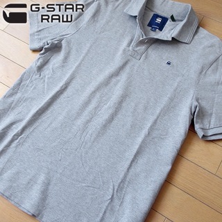 ジースター(G-STAR RAW)の美品 M ジースター G-STAR RAW メンズ 半袖ポロシャツ グレー(ポロシャツ)