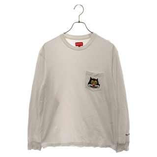 シュプリーム(Supreme)のSUPREME シュプリーム 19AW Cat L/S Pocket Tee キャットロングスリーブポケット ロングスリーブカットソー 長袖Tシャツ ホワイト(Tシャツ/カットソー(七分/長袖))
