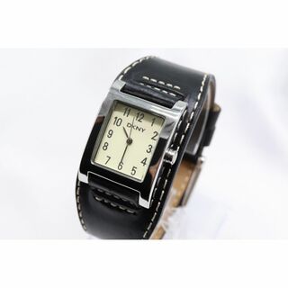 DKNY - 【W145-24】動作品 ダナンキャランニューヨーク レザー 革ベルト 腕時計 