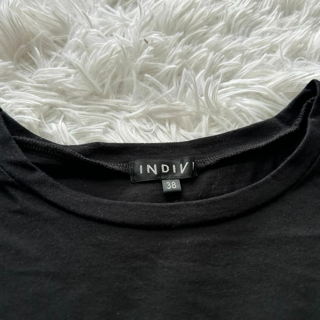 INDIVI(インディヴィ)の【美品】 INDIVI トップス 七分 M ブラック シースルー ✓2712 レディースのトップス(ポロシャツ)の商品写真