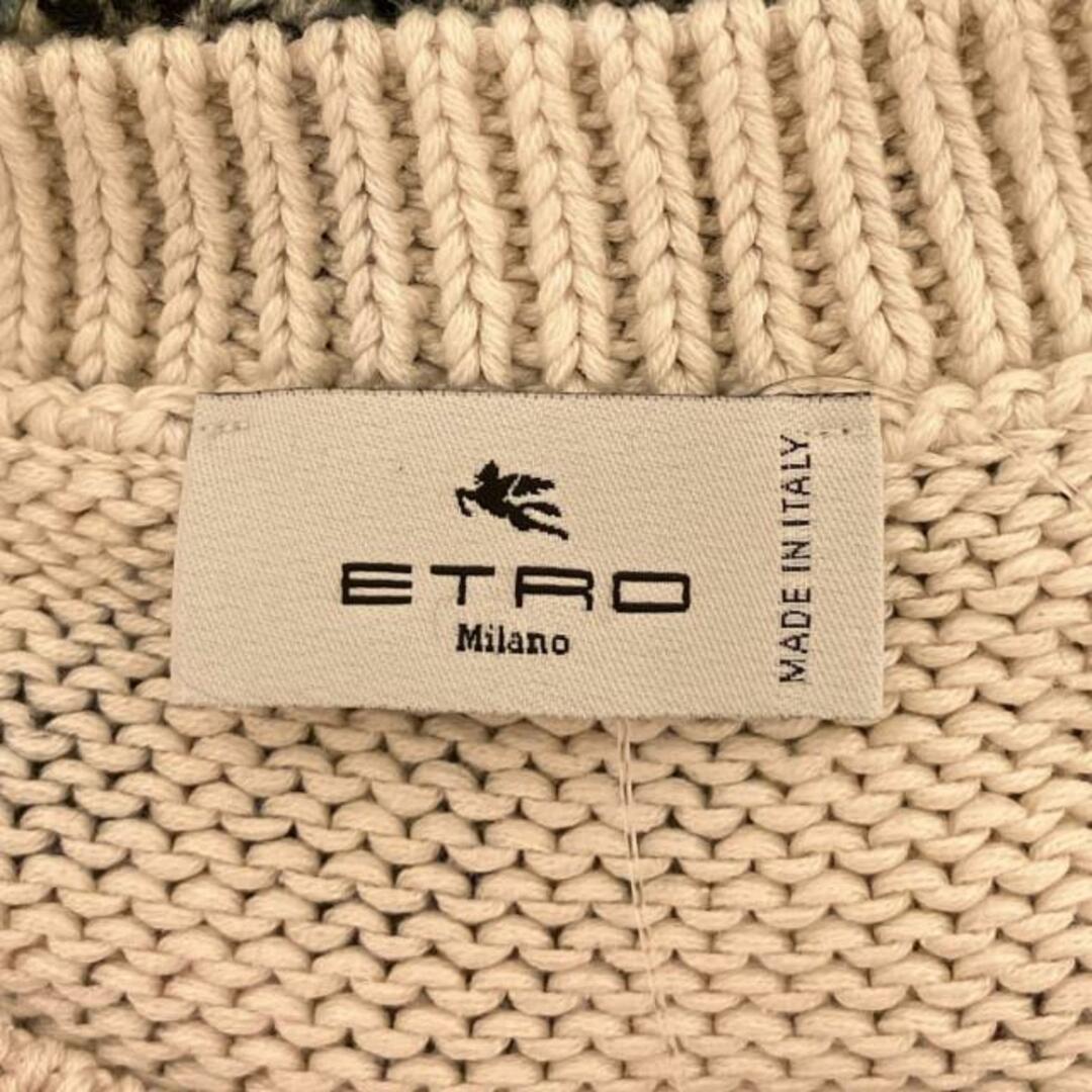 ETRO(エトロ)のETRO(エトロ) 半袖セーター サイズ48 XL レディース - ライトブルー×白×マルチ クルーネック 麻、シルク レディースのトップス(ニット/セーター)の商品写真