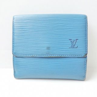 ルイヴィトン(LOUIS VUITTON)のLOUIS VUITTON(ルイヴィトン) Wホック財布 エピ ポルトモネビエカルトクレディ M63485 トレドブルー ■外側　⇒　レザー（LVロゴの刻印入り） ■内側　⇒　クロスグレインレザー(財布)