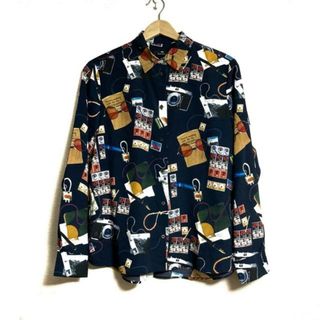 PaulSmith(ポールスミス) 長袖シャツブラウス サイズ42 XL レディース美品  - ダークネイビー×白×マルチ カメラ/切手/サングラス