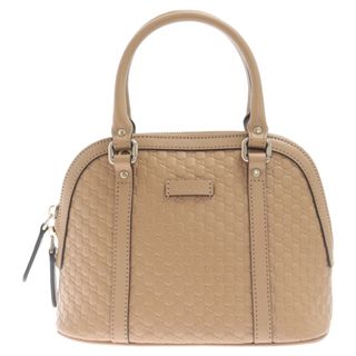 グッチ(Gucci)のGUCCI グッチ マイクログッチ シマ ハンドバッグ 2WAY ショルダーバッグ シマレザー ベージュ 449654(ショルダーバッグ)