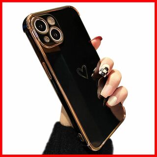 【色:ブラック】ZTOFERA iPhone 14 用 ハートケース iPhon(その他)