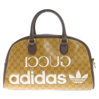 Gucci - GUCCI グッチ ×adidas Medium Duffle Bag アディダス ロゴミディアム ダッフルバッグ ハンドバッグ 702400 ブラウン