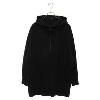 Y's - Y's ワイズ 22AW Acrylic Nylon Wool Ponte Half Zip アクリル ナイロン ウール ポンチ ハーフジップ フーディー パーカー YE-B08-501 ブラック